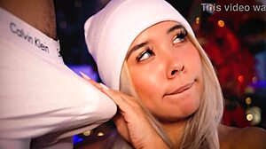 Horny Blonde Latina Tests Her Friend's Cock On Webcam