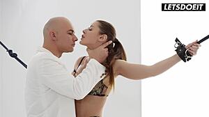 Sybils tight Ukrainian pussy drilled deep by huge cock in lingerie fantasy scene.