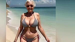 Babica razkrije seksi bikini z umazanimi besedami v goli finali