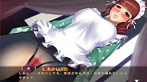 Japanese maid in big boin game scene with English subs