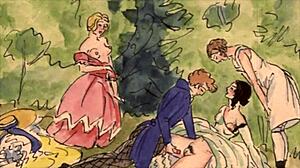 Vintage erotic art captures timeless sensual charm in retro style