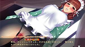 Japanese maid in big boin game scene with English subs