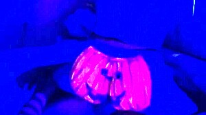 Happy halloween couple in amateur celebration