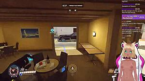 Vtuber lewdneko plays overwatch and gets spanked part 2