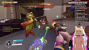 Vtuber lewdneko plays overwatch and gets spanked part 2