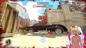 Vtuber lewdneko plays overwatch and gets spanked part 2