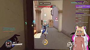 Vtuber lewdneko plays overwatch and gets spanked part 2