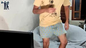 Young Gay Guy Caught Giving Handjob To Monster Cock.