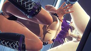 Lol KDA Hentai Evelynn Futa Bangs Kaisa’s Ass with Blowjob