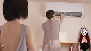 Growing Things Up in Episode 6 - Asian College Roleplay with Corset and Fishnets in Wild Anime Scene