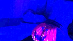 Happy halloween couple in amateur celebration