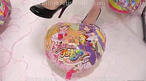 Cute Anime Girl Pops Balloon In Hentai