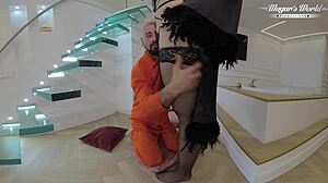 BBW Kathy gets deep fucked hard on the staircase with raw power.