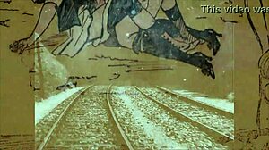 Vintage erotic drawings bring steamy fantasies to life in retro style.