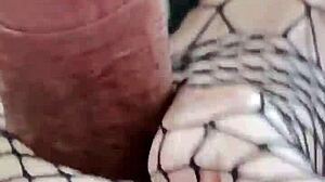 i'm fucking her deliciously and cumming on her feet.