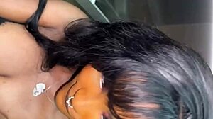 Stranger in elevator gives blowjob.