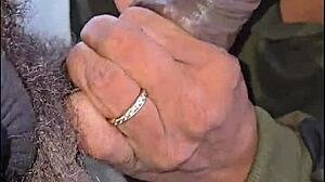 licking her pussy after she pisses on the road, then she sucks my monster cock?