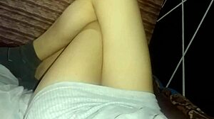 In my horny bed, no underpants, do you like my legs?