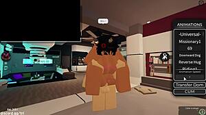 What a lucky day with muff diving and creampie in roblox condo
