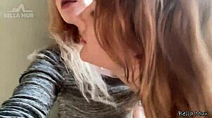 feeling playful outside with my curvy redhead classmate, wanna join us?