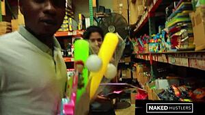 Curly Haired Latina College Girl Sucking Black Dick In Public For Fun!