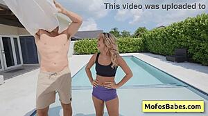 Sexy Petite Blonde Reveals Tits by the Pool - Luna Luxe Jmac