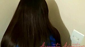 in this homemade anal adventure, day 117 of 365, the accountant moans as her ass gapes from big black cock, making me cum hard.