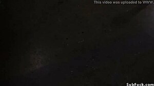 pale slave takes huge dick in bondage submission