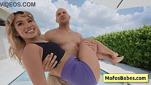 Sexy Petite Blonde Reveals Tits by the Pool - Luna Luxe Jmac