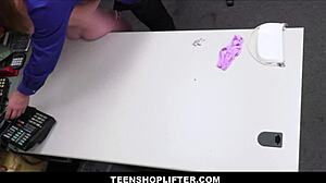 Tiny Teen Shoplifter Fucked by Officer After Strip Search - Mazy Myers