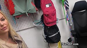 Fit Big Tit Blonde Milf Caught Undressing at Work