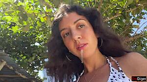 Hottie Sucks Dick On Public Beach With Cumwalk