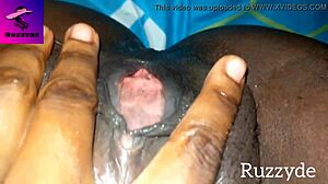 touching her unwashed creamy early morning pussy