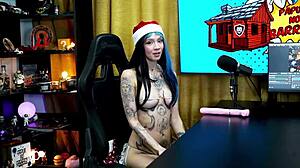 Ruan spots the anal plug in psy lunar's ass, and she rises for a tasty kiss on the podcast.