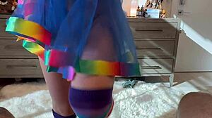 bad bunny gets cum and squirts on cock