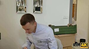 Tattooed Brunette Leaves Party for Intense Rimjob Session