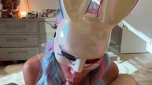 bad bunny gets cum and squirts on cock