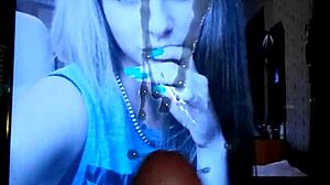 I can't stop jerking off while watching this cute and beautiful girl in the video