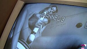 Blonde Nina Rae Overwhelmed by Ecstasy Using Sex Toy and Sucking Monster Cock at Glory Hole