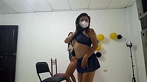 Sluts act erotic to lure boyfriend for home banging