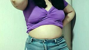 Nicole’s shy teasing turns wild before stuffing her fat belly. This chubby POV cutie’s saggy tits mesmerize.