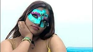 Hey, this brunette student touches her breasts before exams, so sexy!