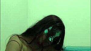 Hey, this brunette student touches her breasts before exams, so sexy!