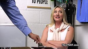 Hey, blonde cougar, take this fat dick right here