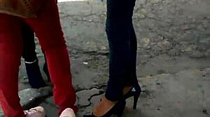 I admire my beautiful princess in stylish slippers