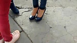 I admire my beautiful princess in stylish slippers