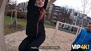 VIP4K athlete Sakura Hell bangs a stranger in car. Her BF watches!