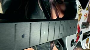 Wow, passionate rocker caresses vagina with vibrator and butt plug! 😍