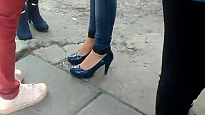 I admire my beautiful princess in stylish slippers