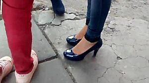 I admire my beautiful princess in stylish slippers